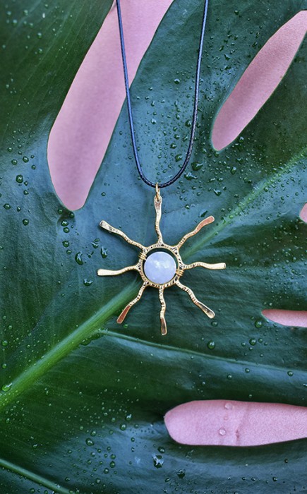 ΚΟΛΙΕ ΧΕΙΡΟΠΟΙΗΤΟ ΣΦΥΡΗΛΑΤΟ ΕΠΙΧΡΥΣΟ ΜΕ ΗΜΙΠΟΛΥΤΙΜΗ ΠΕΤΡΑ "ΦΩΣ"